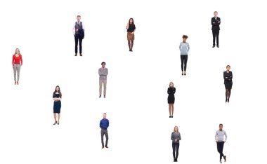 Beyaz arka planda farklı kişiler kümesi