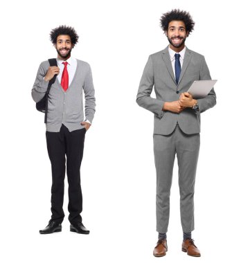 Farklı mesleklerde Afro-Amerikan adam