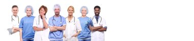 Beyaz arka plan daki doktor seti