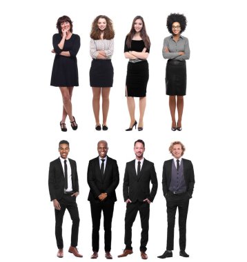 Beyaz arka planda farklı kişiler kümesi