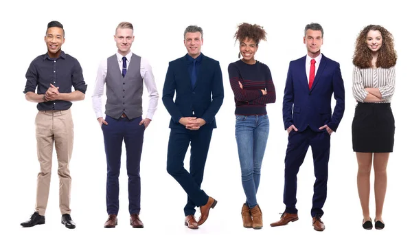 Conjunto Personas Multiétnicas Posando Sobre Fondo Blanco —  Fotos de Stock