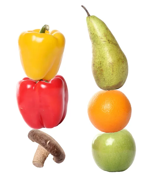 キノコと異なる野菜や果物のセット — ストック写真