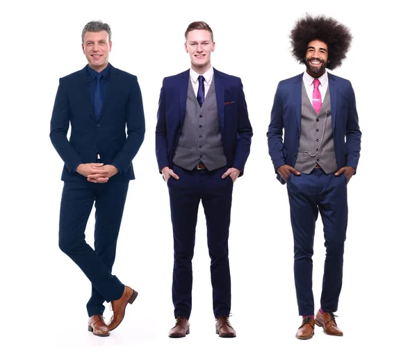 Multiethnische Männer Auf Weißem Hintergrund — Stockfoto