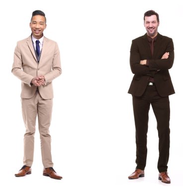 Beyaz arka planda çok ırklı erkek seti