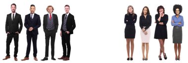 Beyaz arka planda farklı kişiler kümesi