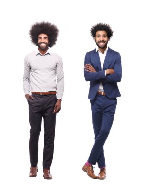 Beyaz arka plan üzerinde afro-Amerikan erkek seti