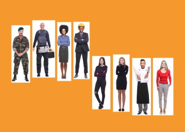 Çok ırklı erkek ve kadın seti