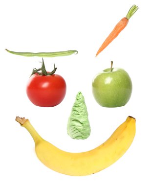 Farklı sebze ve meyvelerden yüz