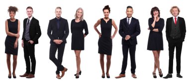 Beyaz arka planda farklı kişiler kümesi