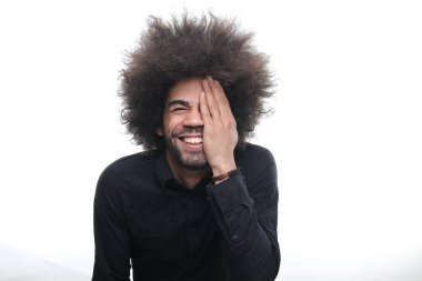 Siyah adam göz kapsayan