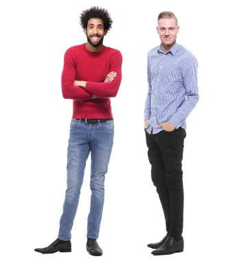 Beyaz arka planda çok ırklı erkek seti