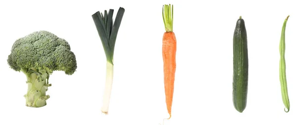 Conjunto Verduras Diferentes Sobre Fondo Blanco —  Fotos de Stock
