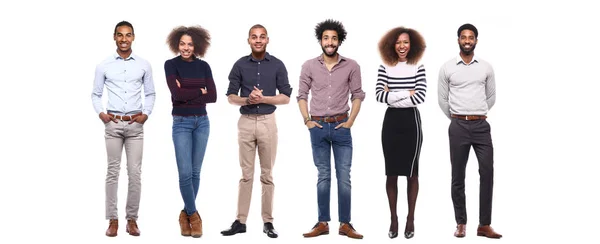 Ensemble Personnes Afro Américaines Sur Fond Blanc — Photo