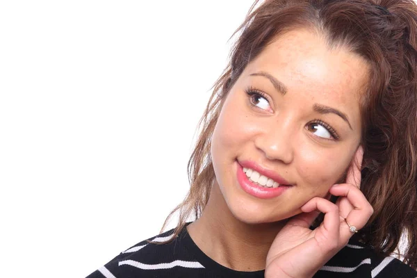 Hermosa Chica Caucásica Está Sonriendo — Foto de Stock