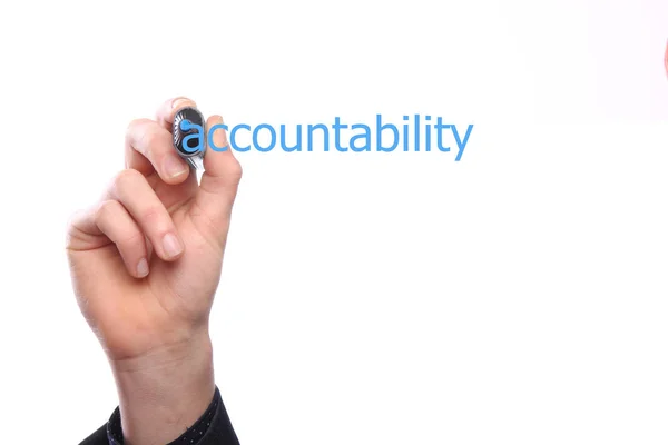 Man Drawing Marker Word Accountability — Stock Photo, Image