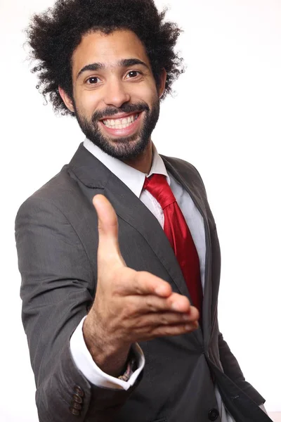 Black Man Giving Hand Handshake — Stock Photo, Image