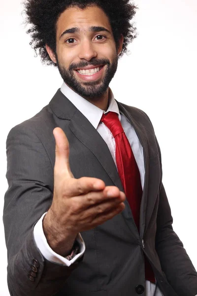 Black Man Giving Hand Handshake — Stock Photo, Image