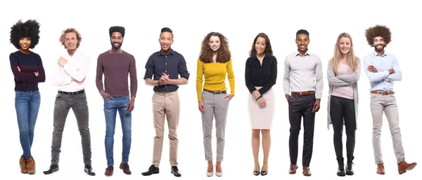 Ensemble Différentes Personnes Sur Fond Blanc — Photo