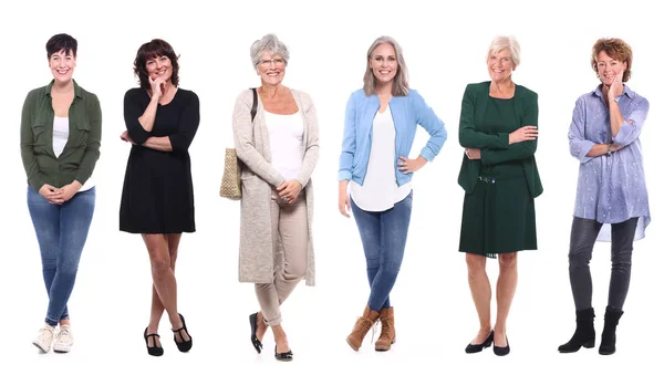 Mujeres Caucásicas Posando Sobre Fondo Blanco —  Fotos de Stock