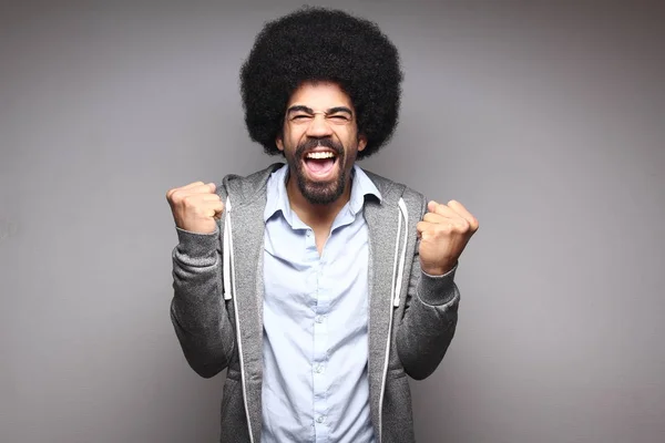 Screaming Black Man White Background — Stock Photo, Image