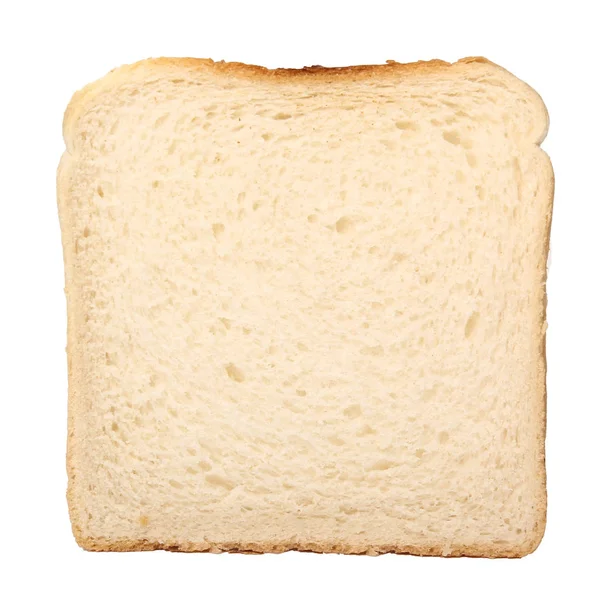 Stuk Brood Witte Achtergrond — Stockfoto