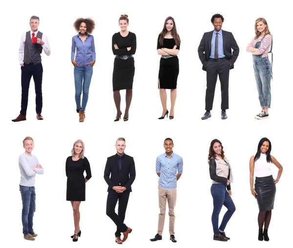 Conjunto Diferentes Personas Sobre Fondo Blanco —  Fotos de Stock