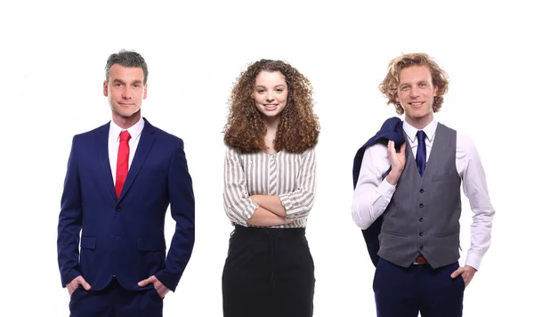 Conjunto Personas Caucásicas Posando Sobre Fondo Blanco —  Fotos de Stock