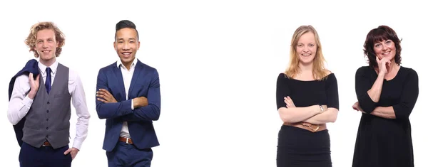 Conjunto Personas Multiétnicas Posando Sobre Fondo Blanco —  Fotos de Stock