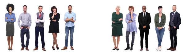 Beyaz arka planda farklı kişiler kümesi