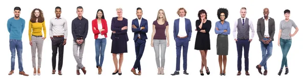 Beyaz arka planda farklı kişiler kümesi