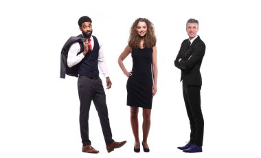 Çok ırklı insanlar kümesi beyaz arka plan üzerinde poz