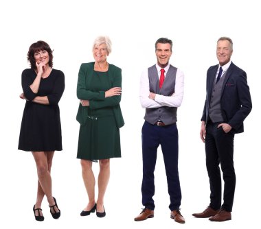 Eski Kafkas insanlar beyaz arka planda poz veriyor