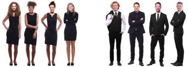 Beyaz arka planda farklı kişiler kümesi