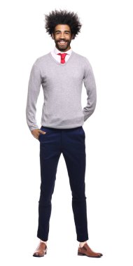 Genç Afro-Amerikan adam gülümsüyor