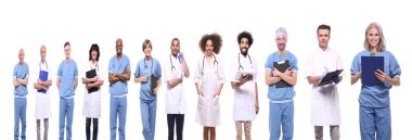 Beyaz arka plan daki doktor seti