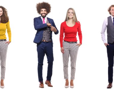 Beyaz arka planda Irklar arası insanlar