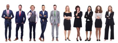 Beyaz arka planda farklı kişiler kümesi