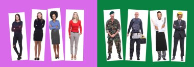 Çok ırklı erkek ve kadın seti