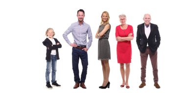 mutlu insanlar beyaz arka plan üzerinde izole