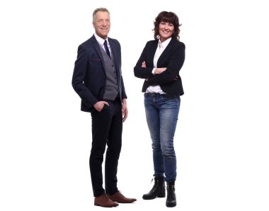 Beyaz arka planda kafkas çift