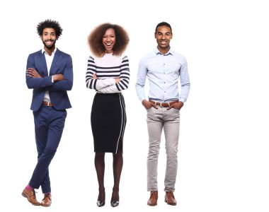 Beyaz arka plan üzerinde afro-Amerikan insanlar kümesi 