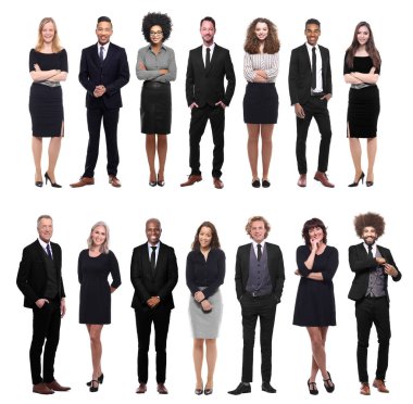 Beyaz arka planda farklı kişiler kümesi