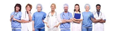 Beyaz arka plan daki doktor seti
