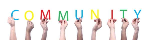 Hände Halten Buchstaben Mit Dem Wort Gemeinschaft — Stockfoto