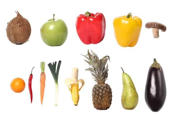 Set Different Vegetables Fruits — Stock Photo, Image