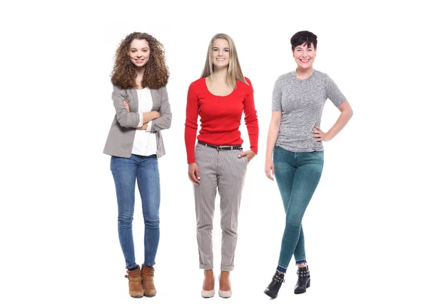 Mujeres Caucásicas Posando Sobre Fondo Blanco —  Fotos de Stock