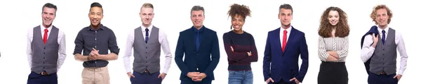 Conjunto Personas Multiétnicas Posando Sobre Fondo Blanco —  Fotos de Stock