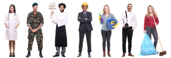 Gruppe Multiethnischer Menschen Mit Unterschiedlichen Berufen — Stockfoto