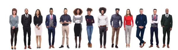 Conjunto Diferentes Personas Sobre Fondo Blanco —  Fotos de Stock