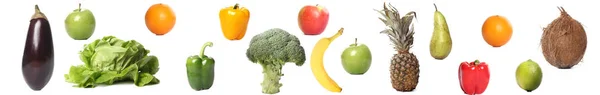 Set Different Fruits Vegetables — Stock Photo, Image